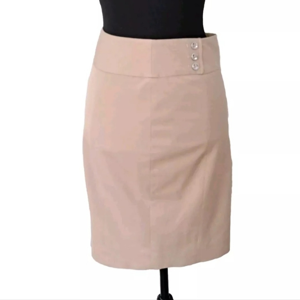 White House Black Market Beige Pencil Skirt Size 00